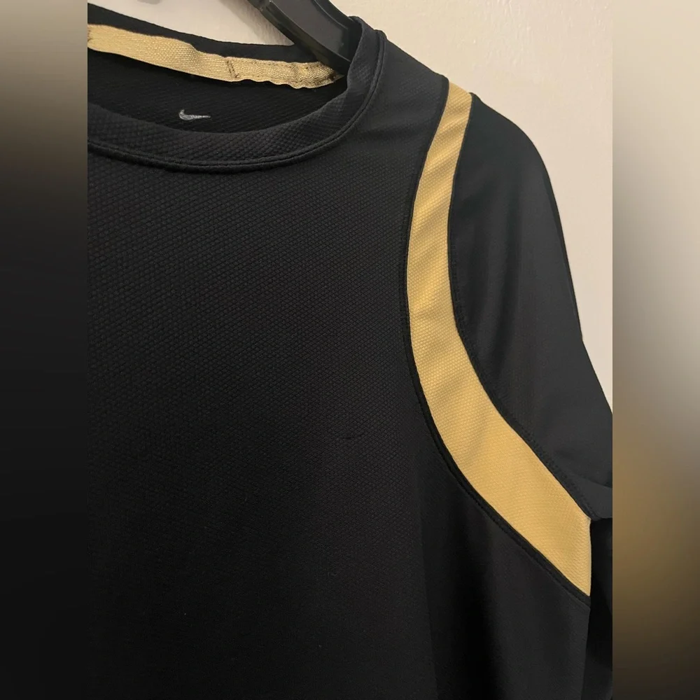 Nike Gold and Black Soccer Shirt